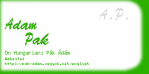 adam pak business card